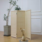 Furnnylane 3 Panel Short Room Divider Screen, Small Bamboo Panel Divider by Furnnylane
