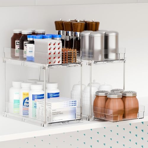 2 Set, 2 Tier Pull Out Cabinet Organizer by Yieach