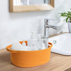 MEGASKET Orange Woven Basket, Cute Cotton Rope Cat Dog Toy Bin Box, Small Woven - Image 7