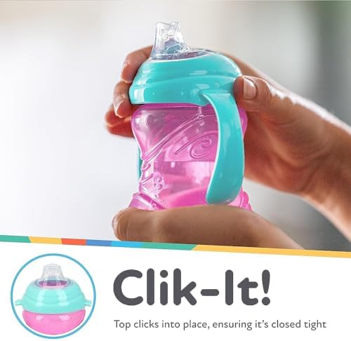 Nuby Clik-It Grip N' Sip Soft Spout No-Spill Training Sippy Cup - 10 oz - 4+ - Image 3