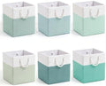 6 Pack 13x13 Inch Cube Storage Bins Fabric Square Cube Baskets, Light Green by Geiserailie