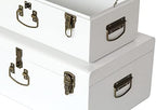 Vixdonos Decorative Metal Box Storage Trunks Set of 2 College Dorm Chest - Image 3