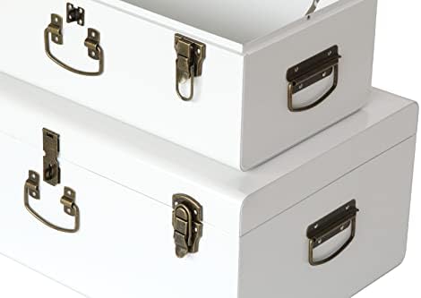 Vixdonos Decorative Metal Box Storage Trunks Set of 2 College Dorm Chest - Image 3