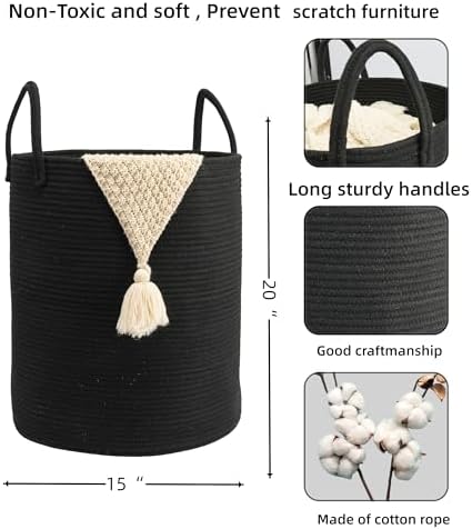 Woven Cotton Rope Laundry Basket - Image 2