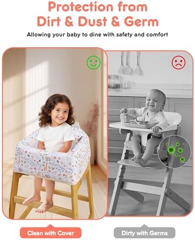 High Chair Cover Portable with 3-Point Harness, Waterproof Baby Seat Cover - Image 4