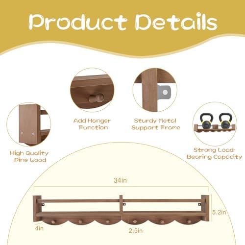 34Inch Nursery Book Shelves Wall Mounted, Floating Book Shelf - Image 3