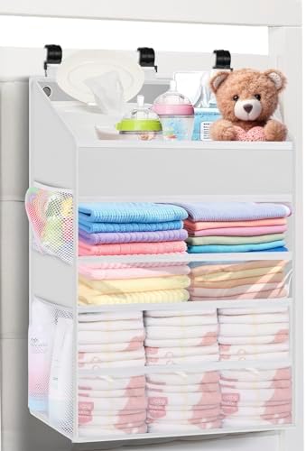 Hanging Diaper Caddy Organizer Crib Organizer–Spacious Baby Girl/Boy Nursery by PHOTOONE