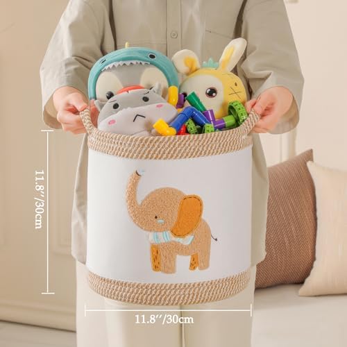 Baby Toy Basket Blanket Baskets Laundry Hamper Cute Elephant Nursery - Image 6