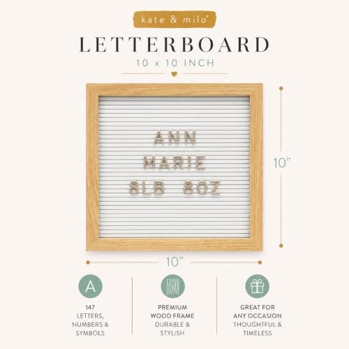 Kate & Milo 10" x 10" White Wooden Letterboard Set - Image 5