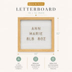 Kate & Milo 10" x 10" White Wooden Letterboard Set - Image 5