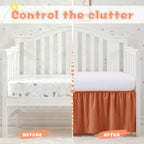 SiinvdaBZX Rust Orange Crib Skirt Dust Ruffle, Microfiber Crib Bed Skirt - Image 5