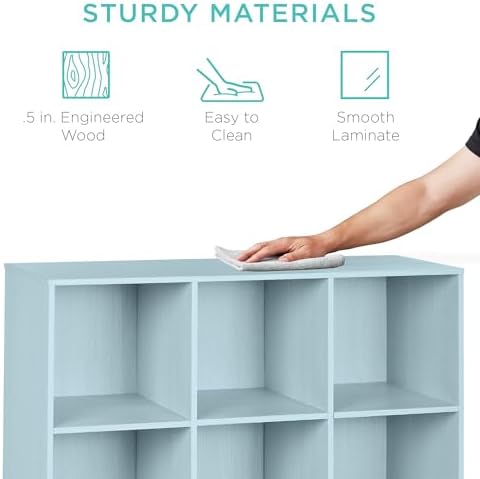 Best Choice Products Kids Bookcase 9-Cube Storage Organizer, 13.5in Shelf - Image 6