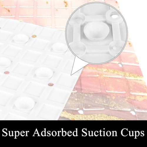 Shower Mat Non Slip 26.8 x 15.1 Inches, Rose Gold Marble Bathtub Mat Shower - Image 3