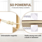 Hion Magnetic Curtain Tiebacks Beige 6pcs, Curtain Holdbacks Hooks Holders - Image 5