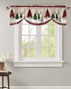 Farmhouse Christmas Blackout Tie Up Valance Curtains - Image 4