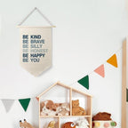 Qpenm Be Kind Be Brave Inspirational Boy Hanging Wall Canvas Banner - Image 4