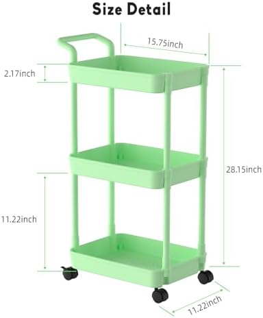 Volnamal Diaper Caddy, 3 Tier Rolling Cart - Image 3