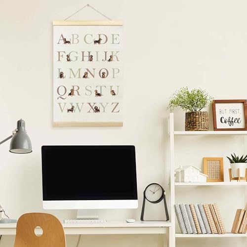 TLESKE Dachshund Alphabet ABC Chart Poster Hanger Frame, Homeschool Preschool - Image 5