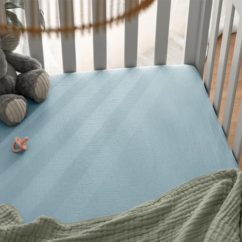 Comfy Cubs 100% Muslin Cotton Fitted Crib Sheet - Image 5