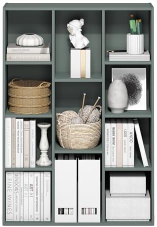 Furinno LUDER Book Shelf, 11-Cube Bookshelf, Reversible Bookcase, 9.4 x 29.1 x - Image 5