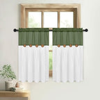 FRAMICS Farmhosue Kitchen Curtains 36 Inch Length, Rustic Cotton Linen Tier - Image 2