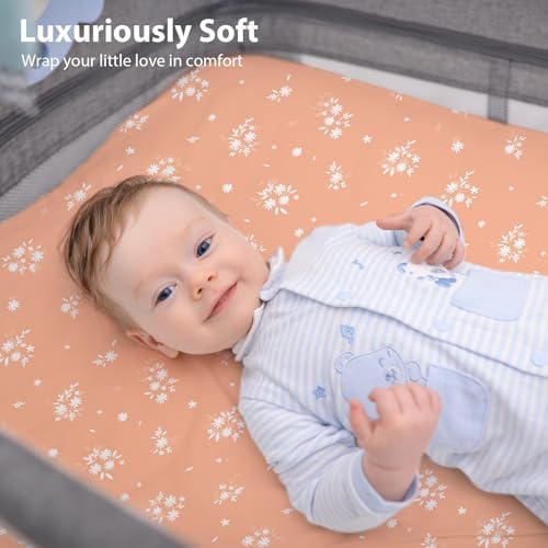 Baby Bedside Bassinet Sheets Fitted Girl, 33”x20” Compatible - Image 6