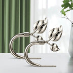 HIKMLK Leaf Shaped Curtain Tieback Holdbacks 2pcs, Handmade Metal Curtain Side - Image 2