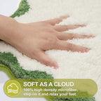 ORTIGIA Scalloped Green Bath Mat Non Slip Washable - Image 4