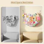YECAYE Stuffed Animal Net, 60 Inch Plushies Storage, 2 Pack, Cream White - Image 4