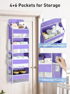 Yecaye Over the Door Organizer forNursery Closet 35.2lbs Load Purple 4 Tier - Image 3
