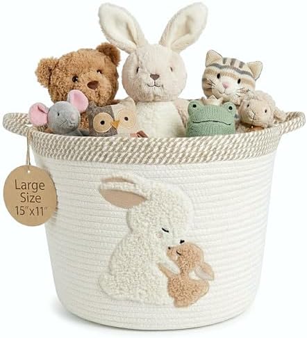 Kid's Storage Basket | 35L Woven Cotton Rope Bin - Image 3