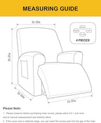 NILUOH Stretch Recliner Covers 4 Piece, Non-Slip Lazy Boy Chair Covers - Image 2