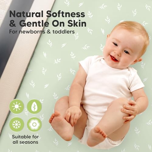 2 Pack and Play Sheets, Waterproof Mini Crib Sheet Fitted 38x26 - Image 4