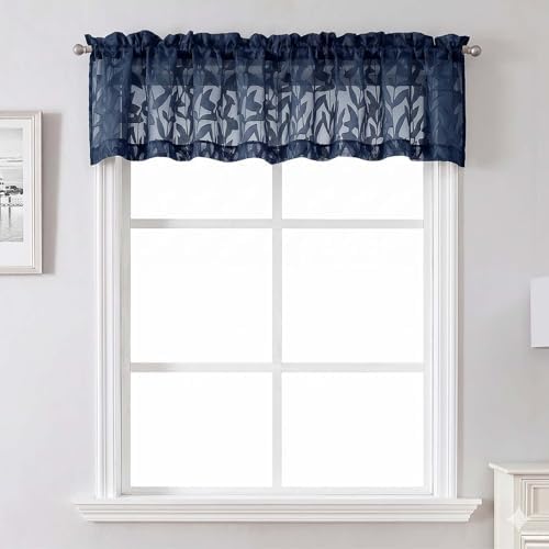 Lecloud Leia Navy Blue Sheer Valances by Lecloud