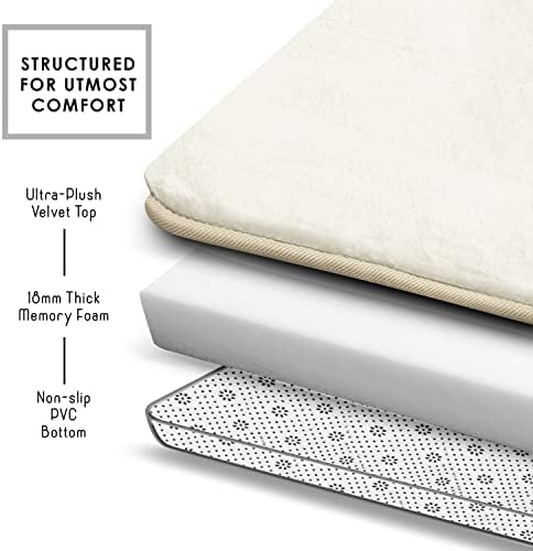 Clara Clark Bathroom Rugs, Velvet Memory Foam Bath Mat, Machine Washable Bath - Image 6