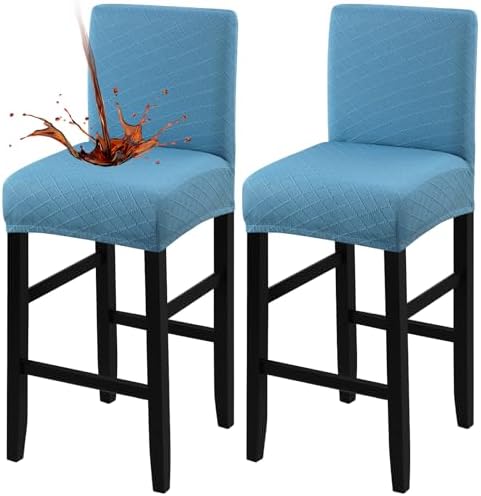 Fuloon Waterproof Barstool Covers Chair Slipcovers, Lake Blue, 2 Pack by Fuloon