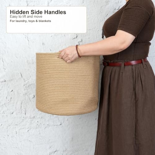 XUANGUO Jute Rope Basket For Girls Boys Kids 16”X14” - Image 3