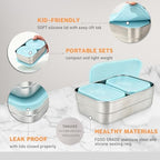 Tanjiae 3 CUP+1 CUP Stainless Steel Lunch Snack Containers Set | Leak Proof 304 - Image 3