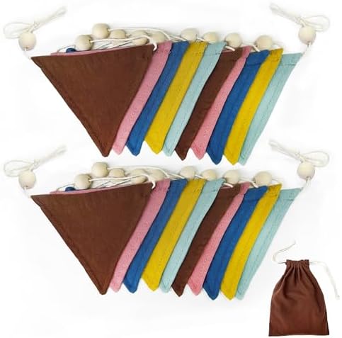2 Sets of Wood Beads Boho Pennant Banner 20pcs Retro Colored Nursery Garland by pinkblume