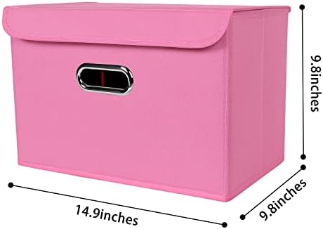 Linen Fabric Foldable Collapsible Storage Cube Bin Organizer Basket Fabric - Image 2