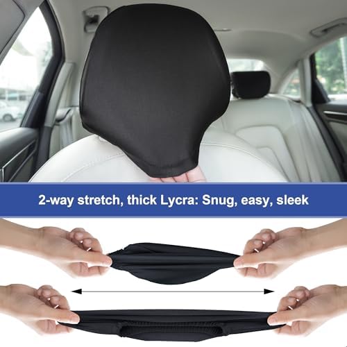ALLANSING Lycra Car Headrest Covers 4-Pack - Image 3