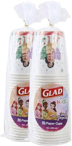 Glad for Kids Disney Princess Paper Cups, 9 Oz by GladTrashFoodStorage