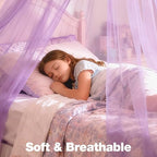 Purple Bed Canopy for Girls, Round Canopy from Ceiling - Image 4