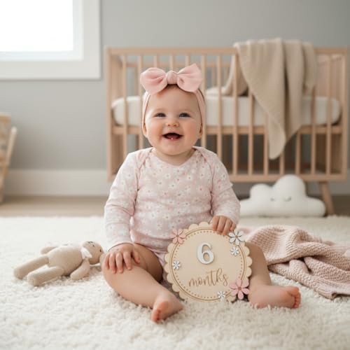 Baby Girl Monthly Milestone Signs, 1-12 Monthly Baby Milestone Girl, Newborn - Image 4