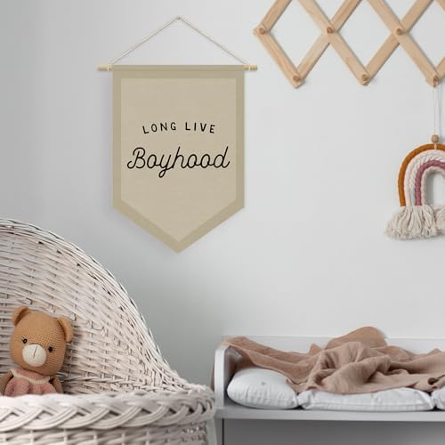 Boys Room Decor, Long Live Boyhood Linen Canvas Banner, Boy Nursery Wall - Image 5