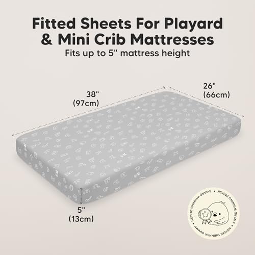 2pk Mini Crib Sheets Fitted 38x26 Pack N Play Mattress Sheet - Image 3