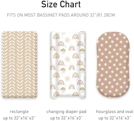 Baby Bassinet Sheets Girl Boy, 3 Pack Fitted Bassinet Sheet - Image 3