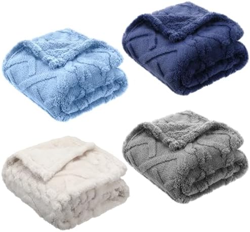 VitalCozy 4 Pcs Fleece Baby Blankets 3D Plush Soft Newborn by VitalCozy