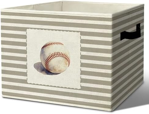 Rustic Baseball Storage Bins Boxes Handles by Unknown