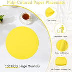 SHACOS 100 pcs Round Paper Placemats Disposable 13 inch Colored Paper - Image 4